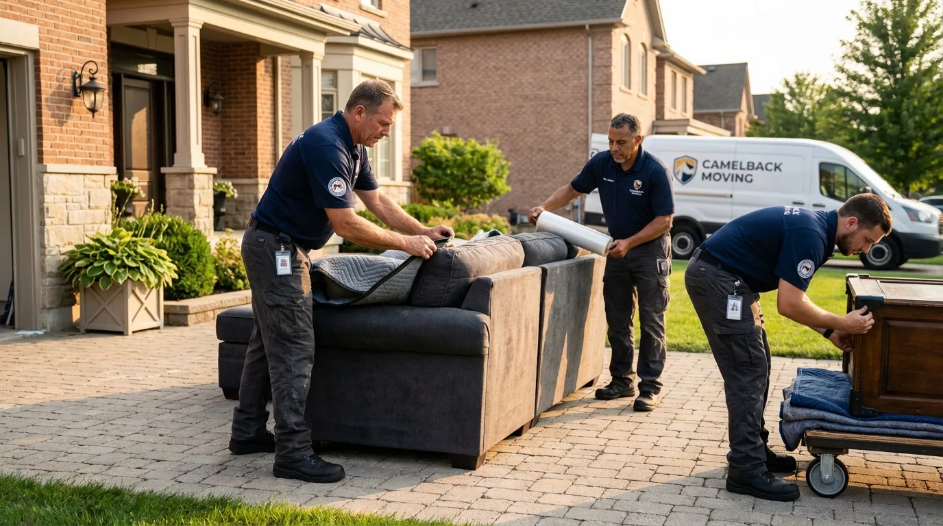 Large estate moving crew wrapping furniture in Tremont, IL